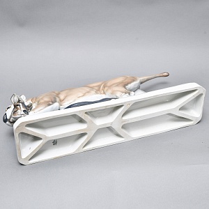 Большая! Авторская Фарфоровая статуэтка «ПУМА С ДОБЫЧЕЙ», ROSENTHAL Германия - 1938 год. 