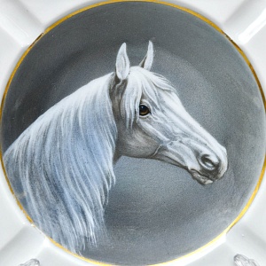 Антикварная Фарфоровая Пепельница  - Мелочевница "Лошадь", Kaestner Saxonia, Германия -20 гг.