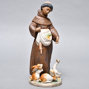 Коллекционная Фарфоровая статуэтка «Юный монах и его паства», Lladro серия Грес, Испания. 