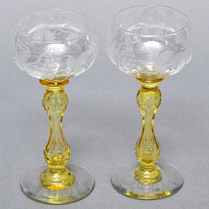 Антикварный Набор «Тет-а-Тет» Бокалы для Вина «MICADO VIGNE», Saint Louis. Франция, начало ХХ века. 