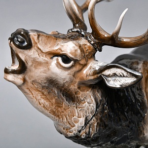 Большая Фарфоровая статуэтка «Благородный ОЛЕНЬ», ROSENTHAL Германия, середина ХХ века. 