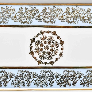 Набор для подачи и сервировки - 3 предмета, "Незабудки" Фарфор Haviland Франция, первая половина ХХ века.