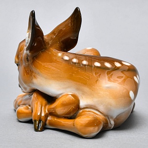 Коллекционная Фарфоровая статуэтка «Лежащий Олененок», ROSENTHAL Германия, 1943 - 1946 годы. 