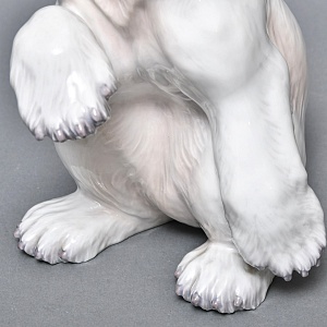 РЕДКОСТЬ! Большая Фарфоровая статуэтка «Белый медведь», Dahl-Jensen Дания, середина ХХ века.