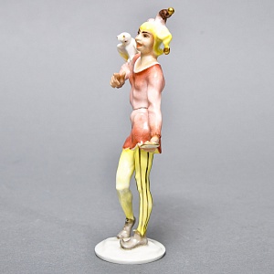 Авторская Фарфоровая Статуэтка «Шут с Совой и Зеркалом», Hutschenreuther Германия.