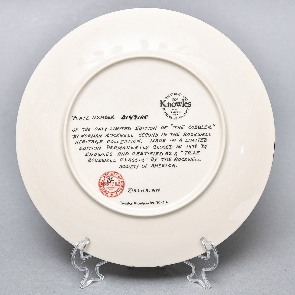  Коллекционная тарелка «Мой любимый дедушка. Сапожник для куклы», Фарфор RECO США - 1978 год. 