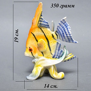 Коллекционная Фарфоровая статуэтка «Аквариумная рыбка. Скалярия», GOEBEL Германия, 1950 - 1955 годы. 