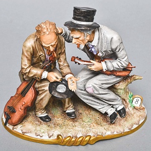 Коллекционная Фарфоровая статуэтка «Уличные Музыканты», SITZENDORF Германия. 