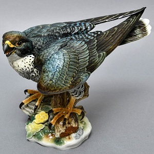 Большая Фарфоровая Статуэтка «Птица - Сокол-Сапсан», Hutschenreuther, Германия -1970 год.