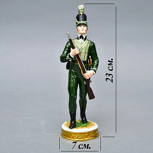 Фарфоровая статуэтка Солдат - «Стрелок корпуса герцога Камберлендского», Rudolf Kammer Германия.