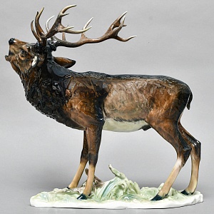 Редкость! Большая Фарфоровая статуэтка «ОЛЕНЬ», ROSENTHAL Германия, 1946 - 1949 годы. 