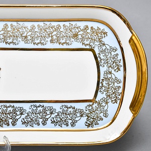 Набор для подачи и сервировки - 3 предмета, "Незабудки" Фарфор Haviland Франция, первая половина ХХ века.