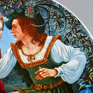 Коллекционная тарелка «Кентерберийские истории. Рассказ жены Бата», Фарфор The Longton Crown Англия.
