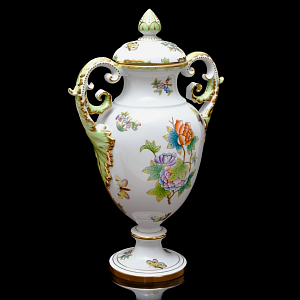 Большой Фарфоровый Вазон - Ваза с крышкой из коллекции «Victoria», HEREND Венгрия.