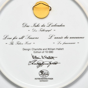 Коллекционная Фарфоровая тарелка «Соколиная охота», Hutschenreuther Германия. 