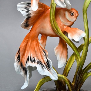 Коллекционная Фарфоровая статуэтка «Две золотые рыбки», ROSENTHAL Германия, 1974 - 1982 годы.