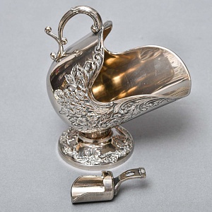 Винтажная Металлическая Сахарница с Совочком Silverplated, Италия.