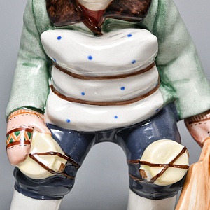 Авторская Коллекционная Фарфоровая Статуэтка «Дворовый Хоккей - Вратарь», Россия.