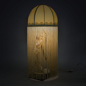 Редкость! Настольная Электрическая Лампа - Светильник «Дама с Павлином», Florence Италия -1987 год.