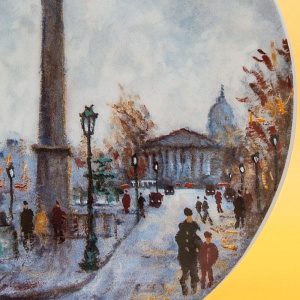 Коллекционная Тарелка «Париж - Площадь Согласия» Фарфор, Лимож, Limoges, Франция.