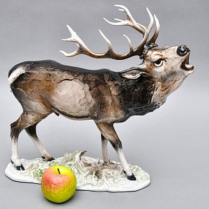 Большая Фарфоровая статуэтка «Благородный ОЛЕНЬ», ROSENTHAL Германия, середина ХХ века. 