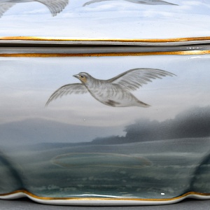 Столовый Фарфоровый сервиз «Охота» на 12 персон, Kaestner Saxonia Германия, первая половина ХХ века.