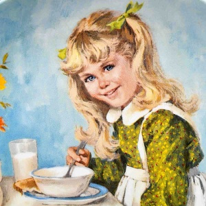 Коллекционная Фарфоровая Тарелка «День девочки Бекки. Завтрак», RECO США - 1986 год. 