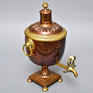 Редкость! Старинный Медный Угольный Самовар на 2,5 л. Германия, начало XX века.