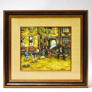 Авторская Картина «Вратарь - дворовый футбол», Карандаш, Россия - 2000 гг.