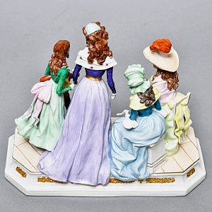 Антикварная Статуэтка «Неожиданное Угощение», Фарфор, Dressel & Kister Passau Германия, 1907 - 1922 гг. 