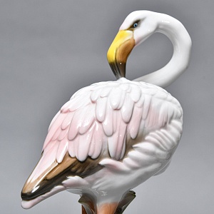 Редкая! Большая Коллекционная Статуэтка «Птица Фламинго», Фарфор ROSENTHAL Германия, 1974 - 1982 годы. 
