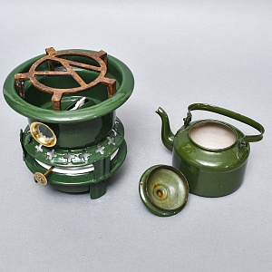 Старинная Керосиновая Горелка - Плитка - Керогаз с Чайником, GEORG HALLER Германия -40 гг.