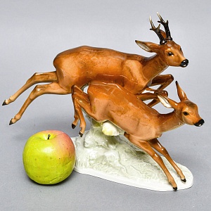 Коллекционная Фарфоровая статуэтка «Охота. Бегущие косули», Hutschenreuther Германия.