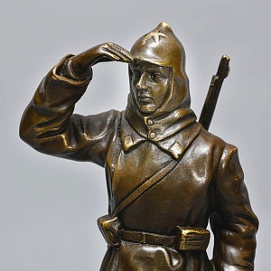 Авторская Бронзовая Статуэтка «Красноармеец в дозоре», Россия конец ХХ - начало ХХI веков. 