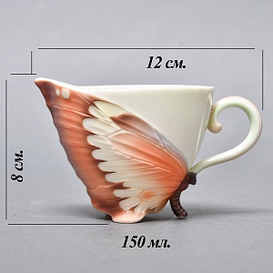 Авторский Фарфоровый Чайный сервиз «Бабочки и стрекозы» на 4 персоны, Franz Collection Тайвань.