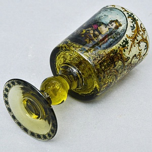 Антикварный Стеклянный Бокал - Кубок для Вина «Дама и её юный Кавалер», Германия конец XIX века. 