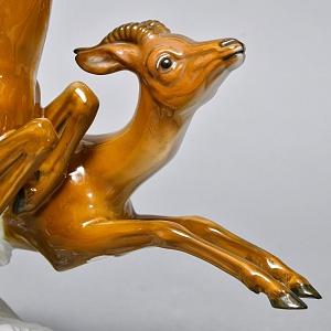 Коллекционная Фарфоровая статуэтка «Бегущие газели», ROSENTHAL Германия - 1936 год. 