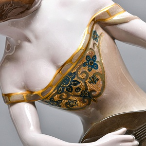 Антикварная Фарфоровая статуэтка «Карнавал. Девушка с лютней», Rosenthal Германия - 1914 год. 