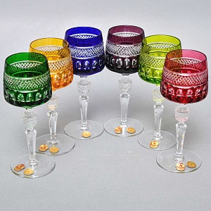 Набор Хрустальных Бокалов для вина серия «BRISTOL», NACHTMANN Германия, 70 -е годы ХХ века. 