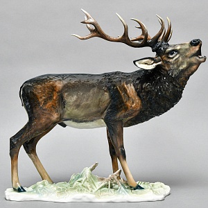 Редкость! Большая Фарфоровая статуэтка «ОЛЕНЬ», ROSENTHAL Германия, 1946 - 1949 годы. 