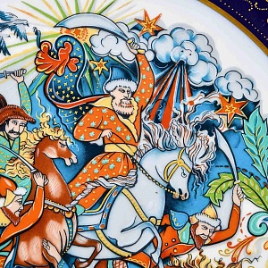 Коллекционное Блюдо - Тарелка «Мифы, сказания. Решающая битва» Фарфор Hutschenreuther Германия. 