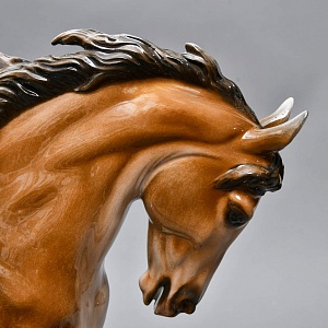 Большая Фарфоровая статуэтка «Бегущий конь. Арабский жеребец», ROSENTHAL Германия. 