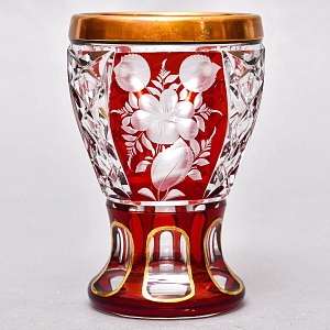 Рубиновый Хрусталь - Винтажная Вазочка - Кубок, Egermann, Богемия, Чехия 50гг.