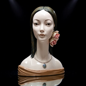  Коллекционная Фарфоровая статуэтка - Бюст «Голова девушки. МАЙЯ», Lladro / Лядро Испания.