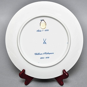 Коллекционная Фарфоровая Тарелка - Блюдо «Уильям Шекспир», MEISSEN Германия, 1976 год. 