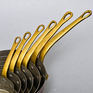 Винтажный Набор - 6-ть Ковшиков - Сотейников разных размеров, Медь, Франция, 70 -е годы ХХ века! 