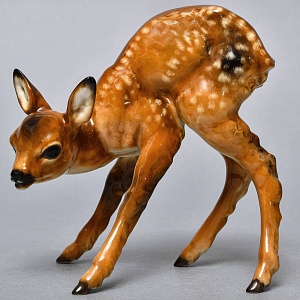 Коллекционная Фарфоровая статуэтка «Пятнистый Олененок», Hutschenreuther Германия, 50-е гг.