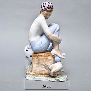 Большая Коллекционная Фарфоровая статуэтка «Бездельники», Россия ДФЗ Дулево. 