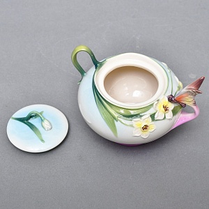 Авторский Фарфоровый Чайный сервиз «Бабочки и стрекозы» на 4 персоны, Franz Collection Тайвань.
