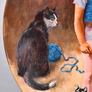 Коллекционная Тарелка «МЭГГИ - Маленькая дрессировщица», Фарфор RECO США -1983 год.